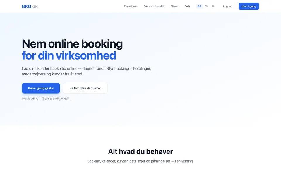 bkg.dk — multi-tenant booking